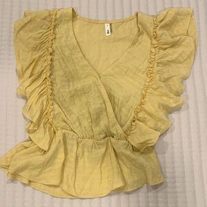 Glam Lemon Ruffled Blouse